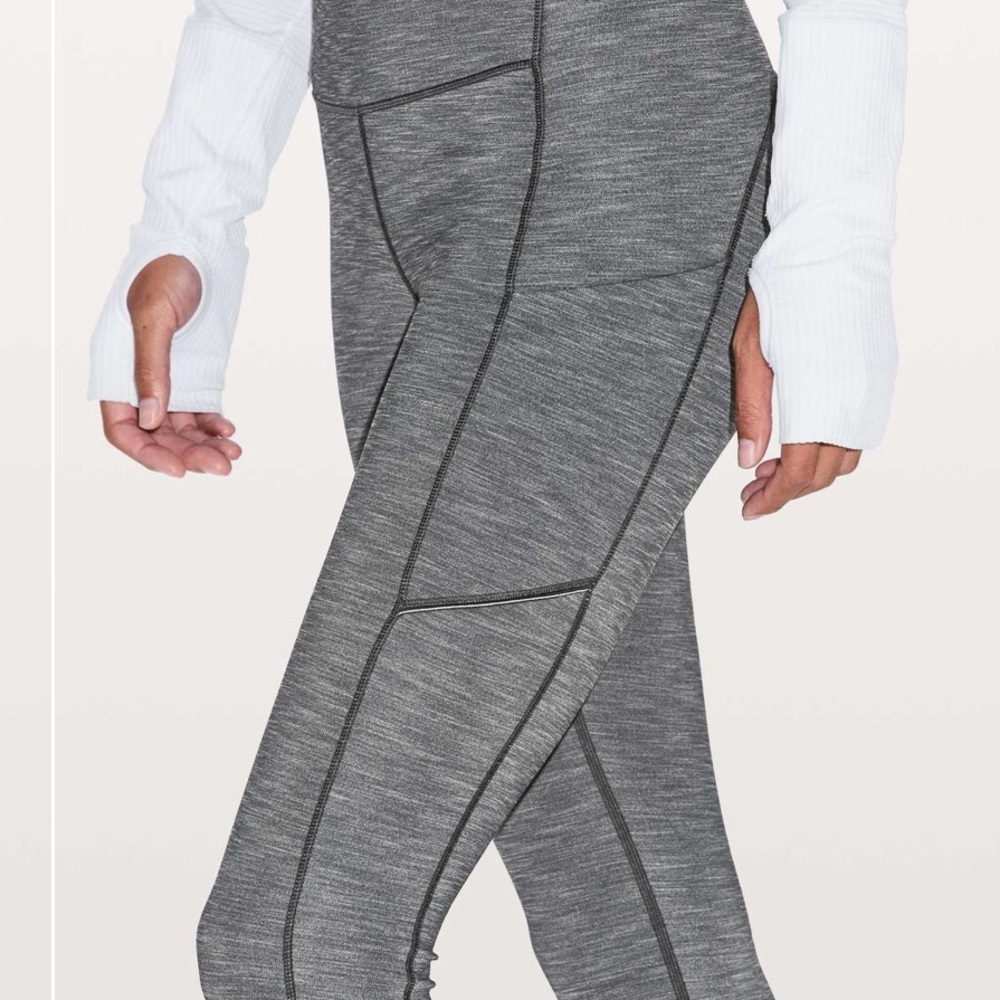 Lululemon Speed Up Tight *Full-On Luxtreme Brushed 28" Sz 12 Heathered Deep Coal - Picture 4 of 15